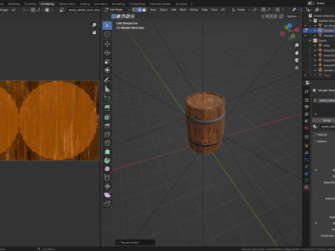 Wooden Barrel with Cap 3D Model
