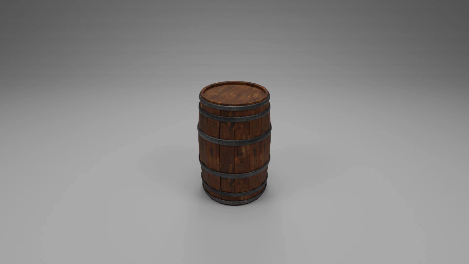 Wooden Barrel High-Poly 3D Model .c4d .max .obj .3ds .fbx .stl .blend