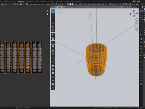 Wooden Barrel High-Poly 3D Model