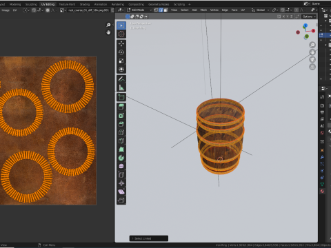 Wooden Barrel High-Poly 3D Model