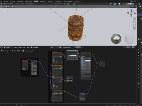 Wooden Barrel High-Poly 3D Model