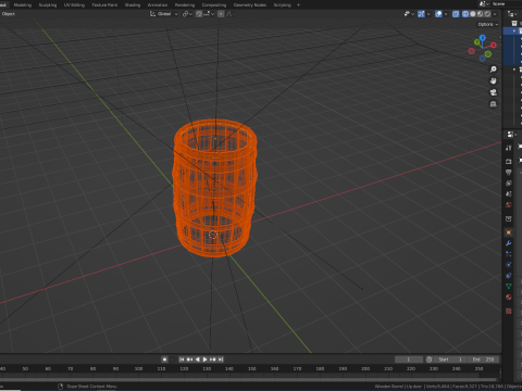 Wooden Barrel High-Poly 3D Model