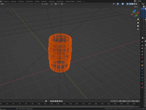 Wooden Barrel High-Poly 3D Model