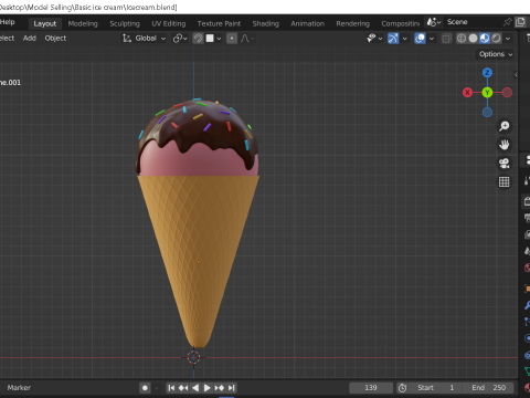 Basic Ice cream 3D Model