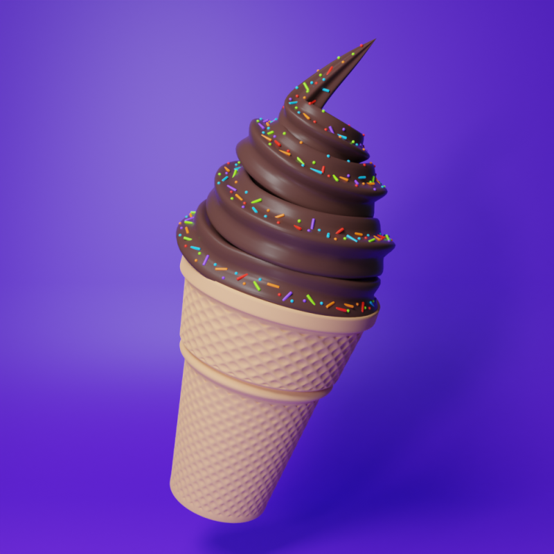 Ice cream 3D Model .c4d .max .obj .3ds .fbx .stl .blend