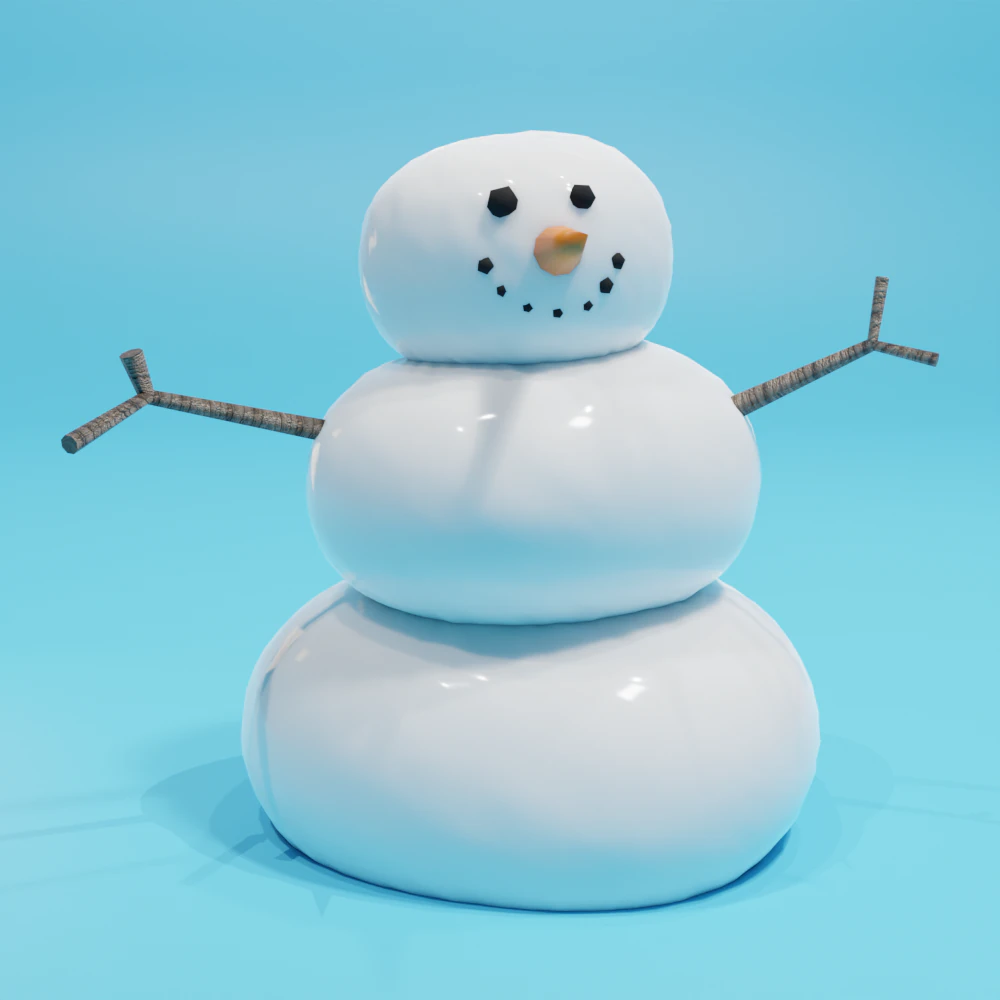 Snowman 3D Model .c4d .max .obj .3ds .fbx .stl .blend