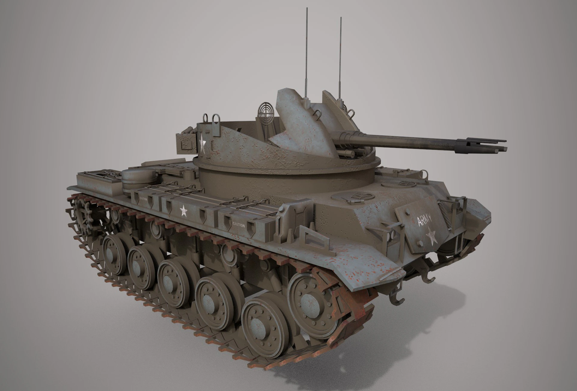 Army Tank 3D Model .c4d .max .obj .3ds .fbx .stl .blend 