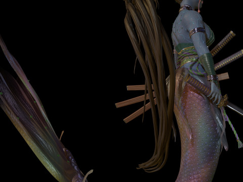 Mermaid Low-poly 3D Model