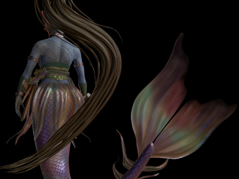 Mermaid Low-poly 3D Model