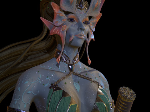 Mermaid Low-poly 3D Model