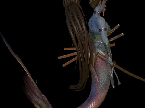 Mermaid Low-poly 3D Model