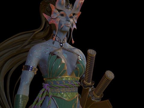 Mermaid Low-poly 3D Model