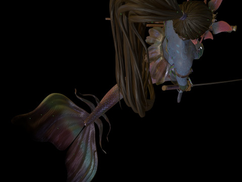 Mermaid Low-poly 3D Model