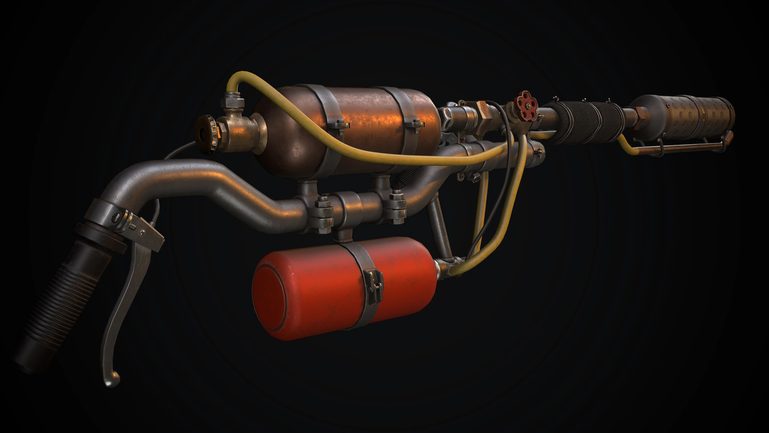 GunLow-poly 3D Model .c4d .max .obj .3ds .fbx .stl .blend 