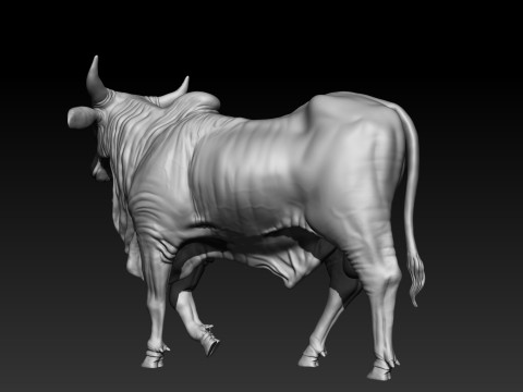 Bull 3d print Sculpture 3D print model 3Dプリントモデル