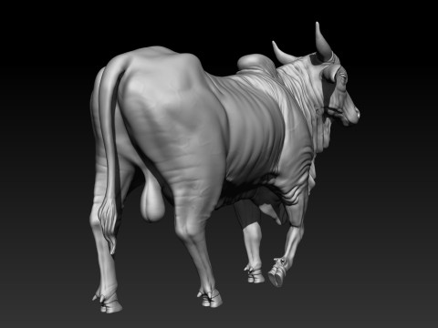 Bull 3d print Sculpture 3D print model 3Dプリントモデル
