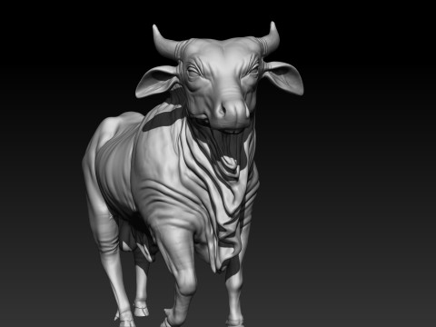 Bull 3d print Sculpture 3D print model 3Dプリントモデル
