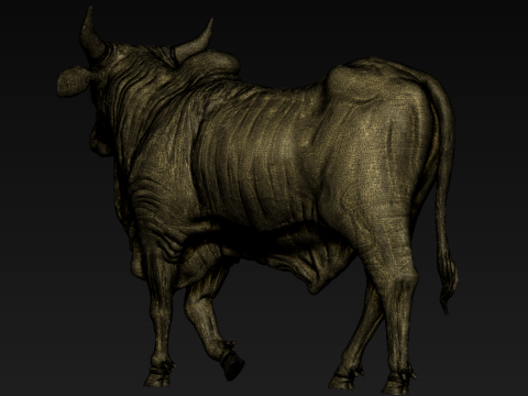 Bull 3d print Sculpture 3D print model 3Dプリントモデル