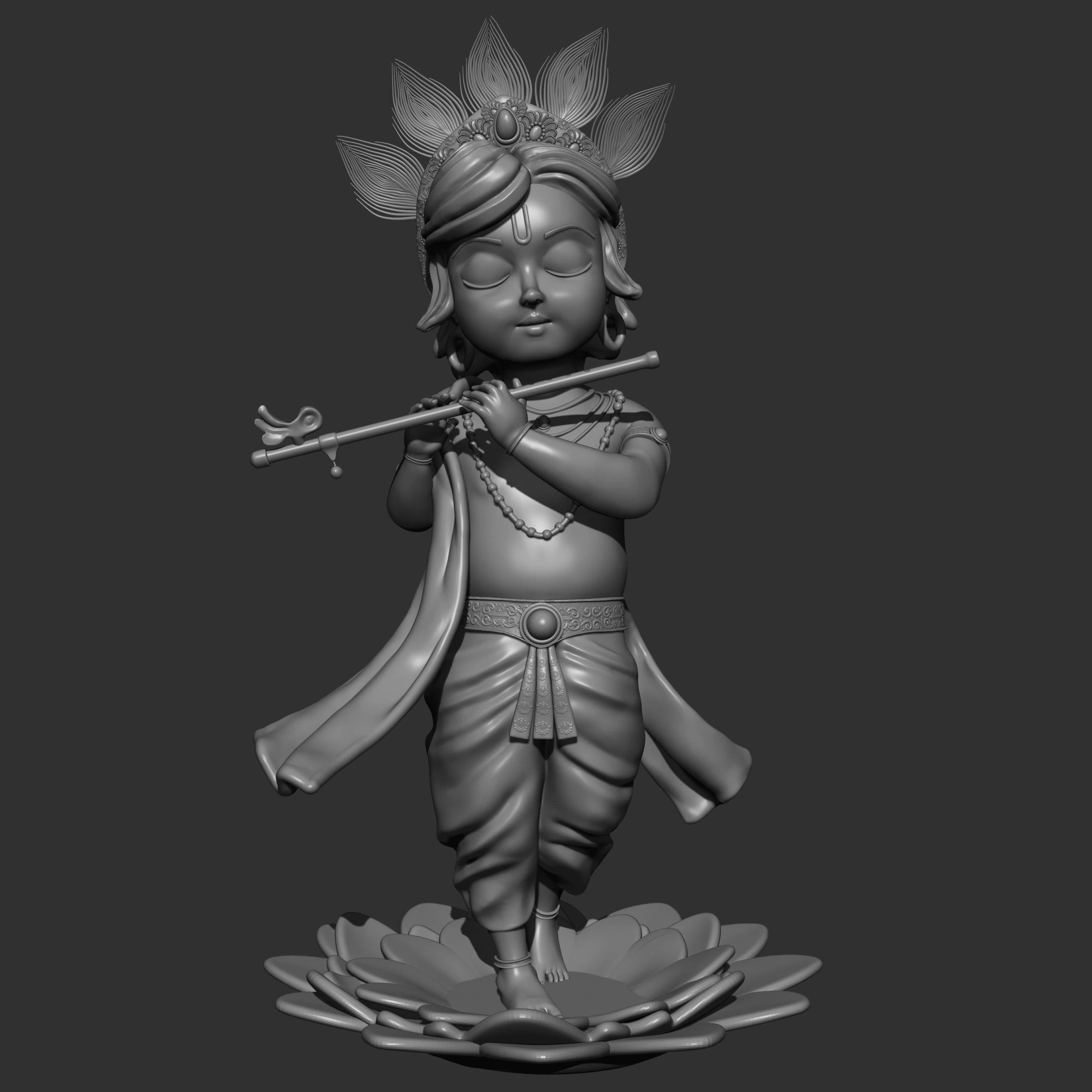 Krishan ji statue 3D Print Model .c4d .max .obj .3ds .fbx .stl .blend