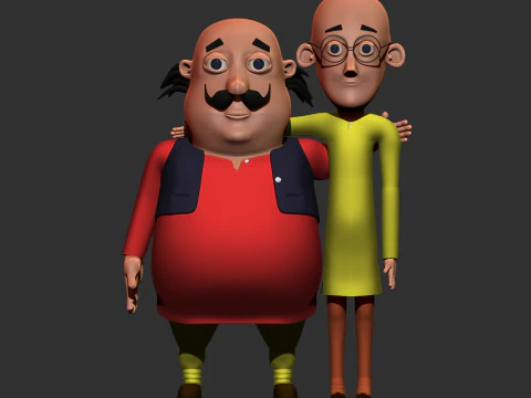 मोटू पतलू प्रेरित पात्र 3डी प्रिंट पढ़ें 3डी प्रिंट मॉडल 3D प्रिंट मॉडल