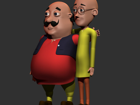 Motu Patlu Inspired Characters 3D Print Read 3D print model 3D-printmodel