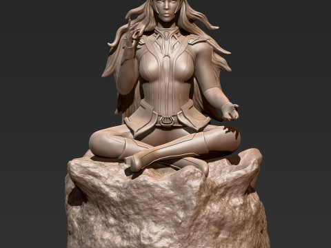 Estatua de meditación de elfo de fantasía Modelo de impresión en 3D de elfo femenino estilizado Modelo de impresión 3D