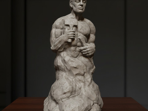 Sculpture de figure masculine r&eacute;aliste Modèles 3D en vedette