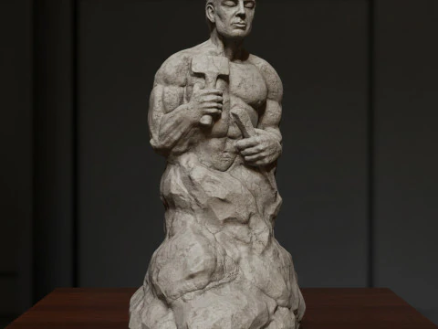 Scultura realistica di figura maschile Modello di stampa 3D