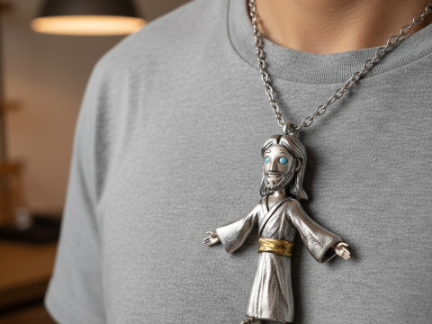 Collier religieux avec pendentif J&eacute;sus-Christ, mod&egrave;le d'impression 3D Mod&egrave;le d'impression 3D Modèles 3D en vedette