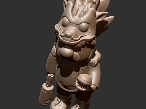 Cute Stylized Dragon Toy 3D print model 3D Print Model