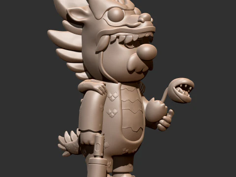 Cute Stylized Dragon Toy 3D print model 3D Print Model