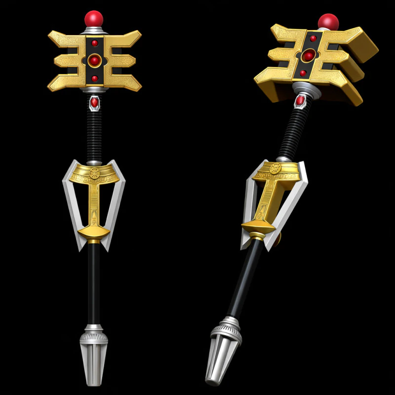 파워레인저 ZEO 골든 파워 스태프 3D 프린트 모델 .c4d .max .obj .3ds .fbx .stl .blend 