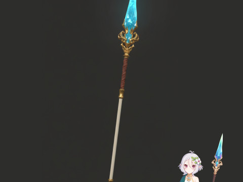 Princesa Connect ReDive Kokkoro Cosplay Spear Prop Modelo de impressão 3D Modelo de Impressão 3D