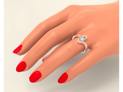 Marquise cut tension set engagament ring 3Dプリントモデル