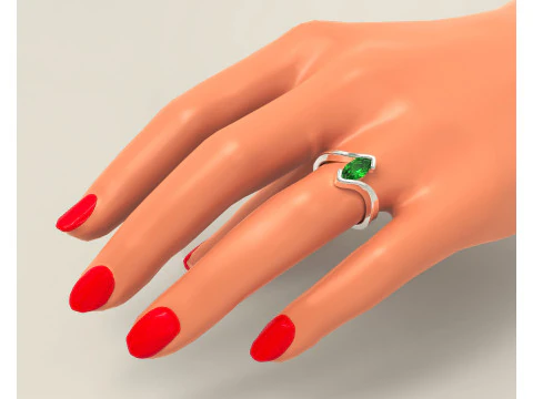 Marquise cut tension set engagament ring 3D Print Model