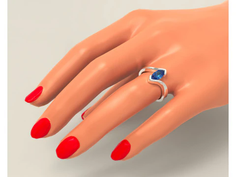 Marquise cut tension set engagament ring 3D Print Model
