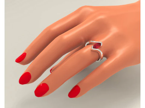 Marquise cut tension set engagament ring 3D Print Model