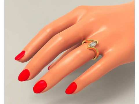 Marquise cut tension set engagament ring 3D Print Model