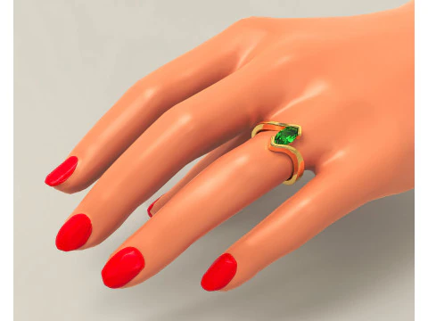 Marquise cut tension set engagament ring 3D Print Model