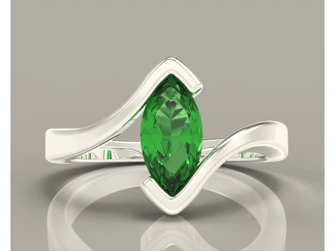 Marquise cut tension set engagament ring 3D Print Model