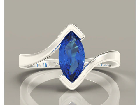 Marquise cut tension set engagament ring 3D Print Model