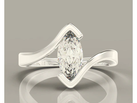 Marquise cut tension set engagament ring 3D Print Model
