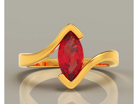 Marquise cut tension set engagament ring 3D Print Model