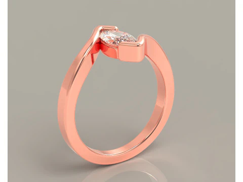 Marquise cut tension set engagament ring 3D Print Model
