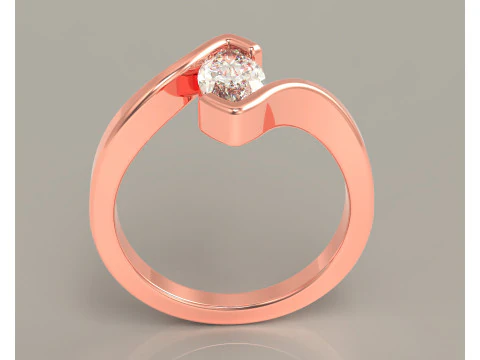 Marquise cut tension set engagament ring 3D Print Model