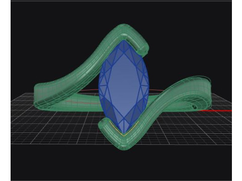 Marquise cut tension set engagament ring 3D प्रिंट मॉडल