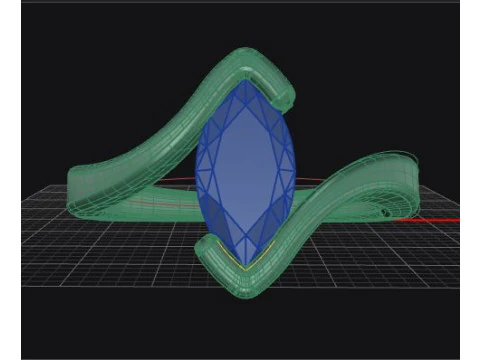 Marquise cut tension set engagament ring 3D Print Model