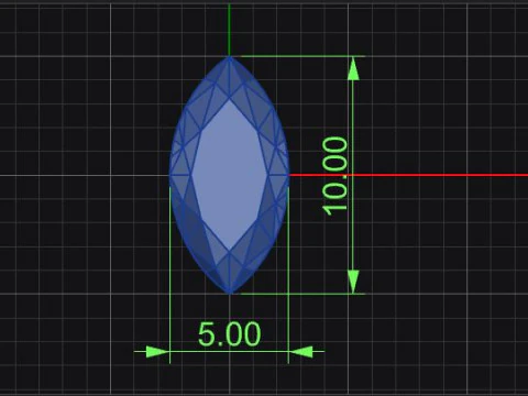 Marquise cut tension set engagament ring 3D Print Model