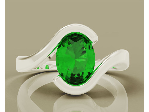 Oval shape tension style engagement ring 3Dプリントモデル