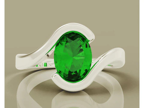 Oval shape tension style engagement ring 3D Print Model